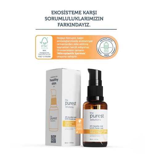 The Purest Solutions Aydınlatıcı Ve Cilt Tonu Eşitleyici C Vitamini Cilt Yüz Serumu 30 Ml