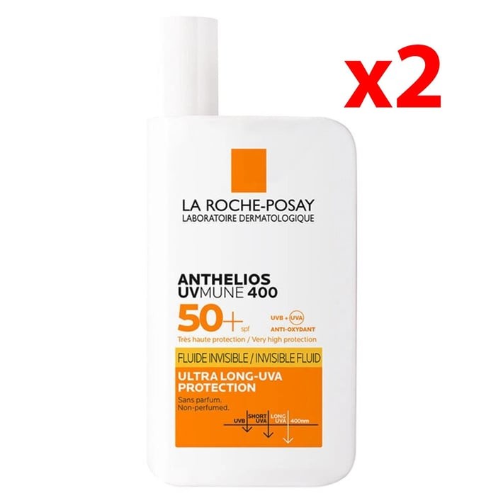 La Roche Posay Anthelios Uvmune Fluid SPF+50 Tüm Ciltler İçin Yüksek Korumalı Yüz Güneş Kremi 2 Adet
