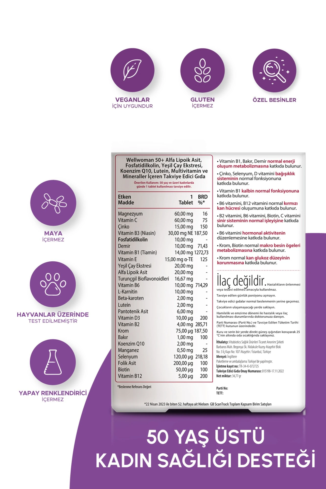 Wellwoman 50 Yaş Üstü 30 Tablet