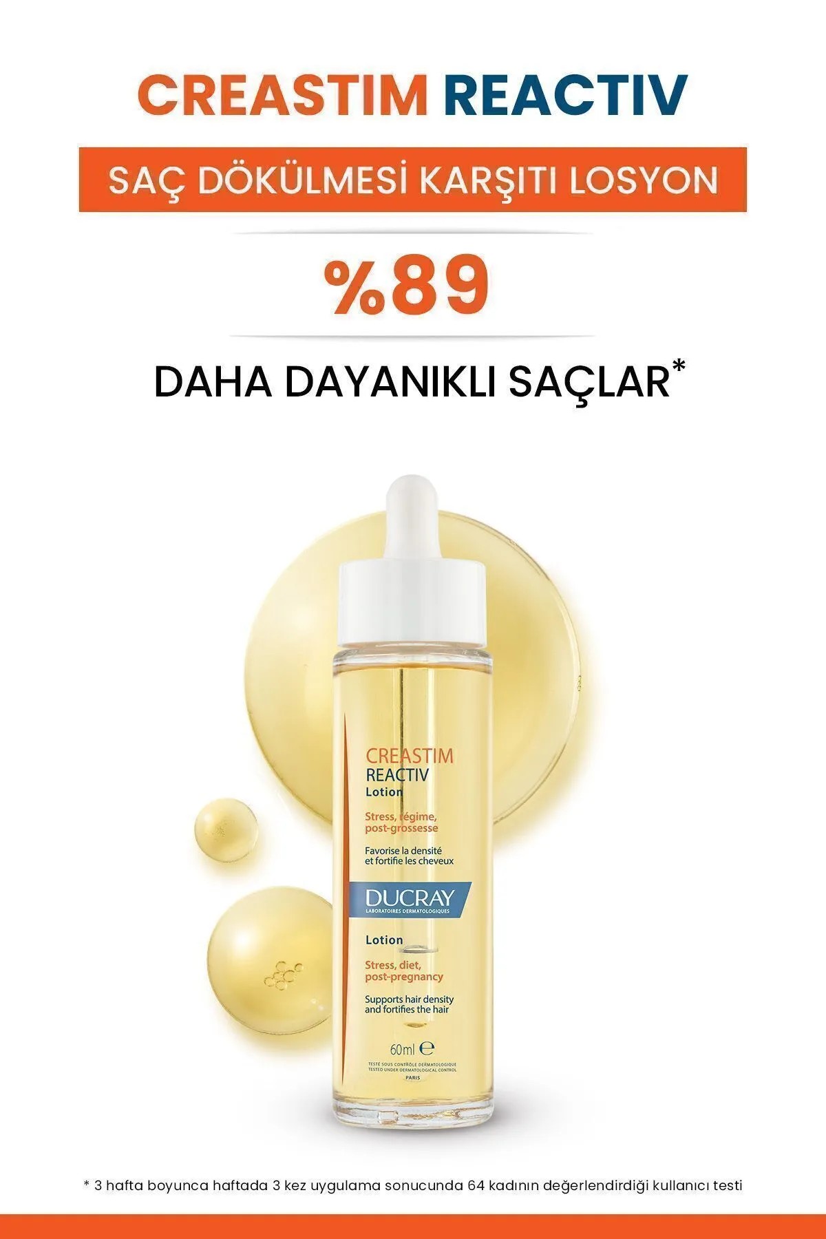 Ducray Creastim Reactiv Lotion Zayıf ve Hacim Kaybetmiş Saçlar İçin Losyon 60 ml