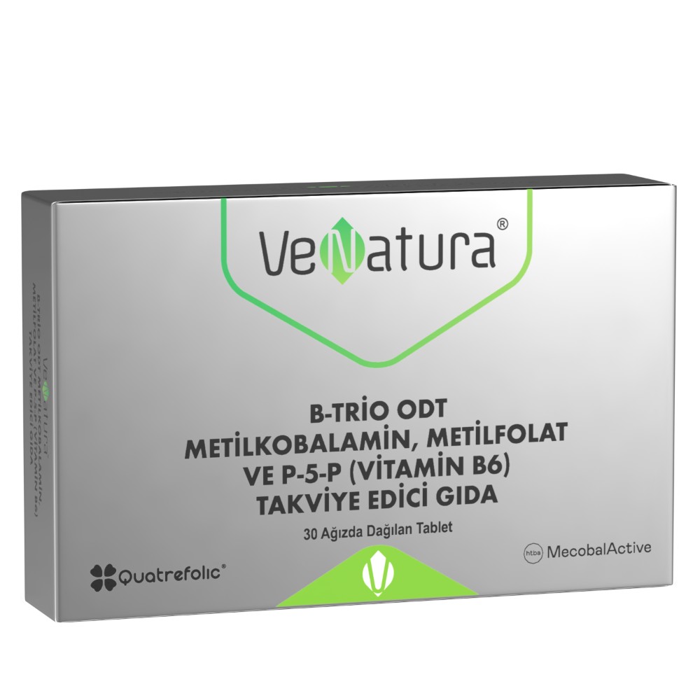 Venatura B-Trio ODT Metilkobalamin Metil Folat ve Vitamin B6 30 Tablet
