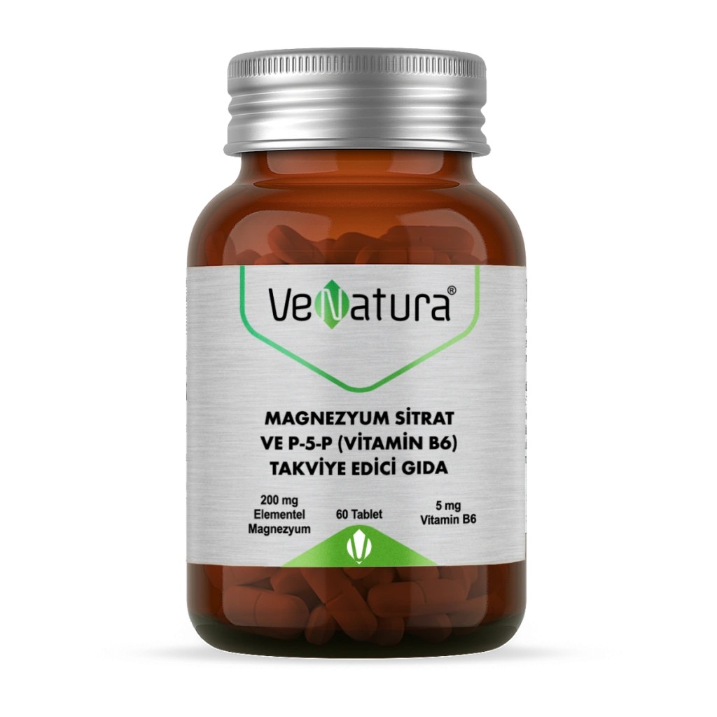 Venatura Magnezyum Sitrat Ve P-5-P (VİTAMİN B6) Takviye Edici Gıda 60 Tablet