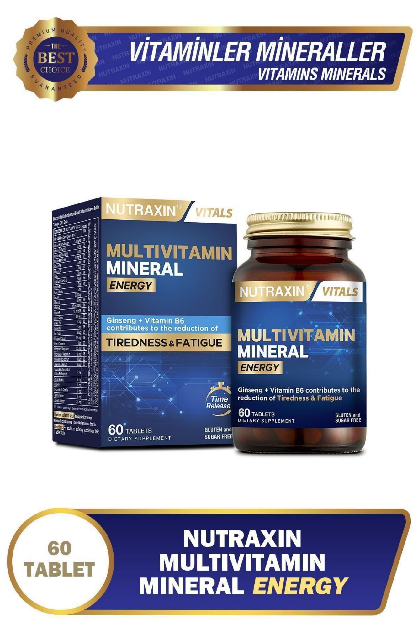 Nutraxin Multivitamin Mineral Energy Complex 60 Tablet