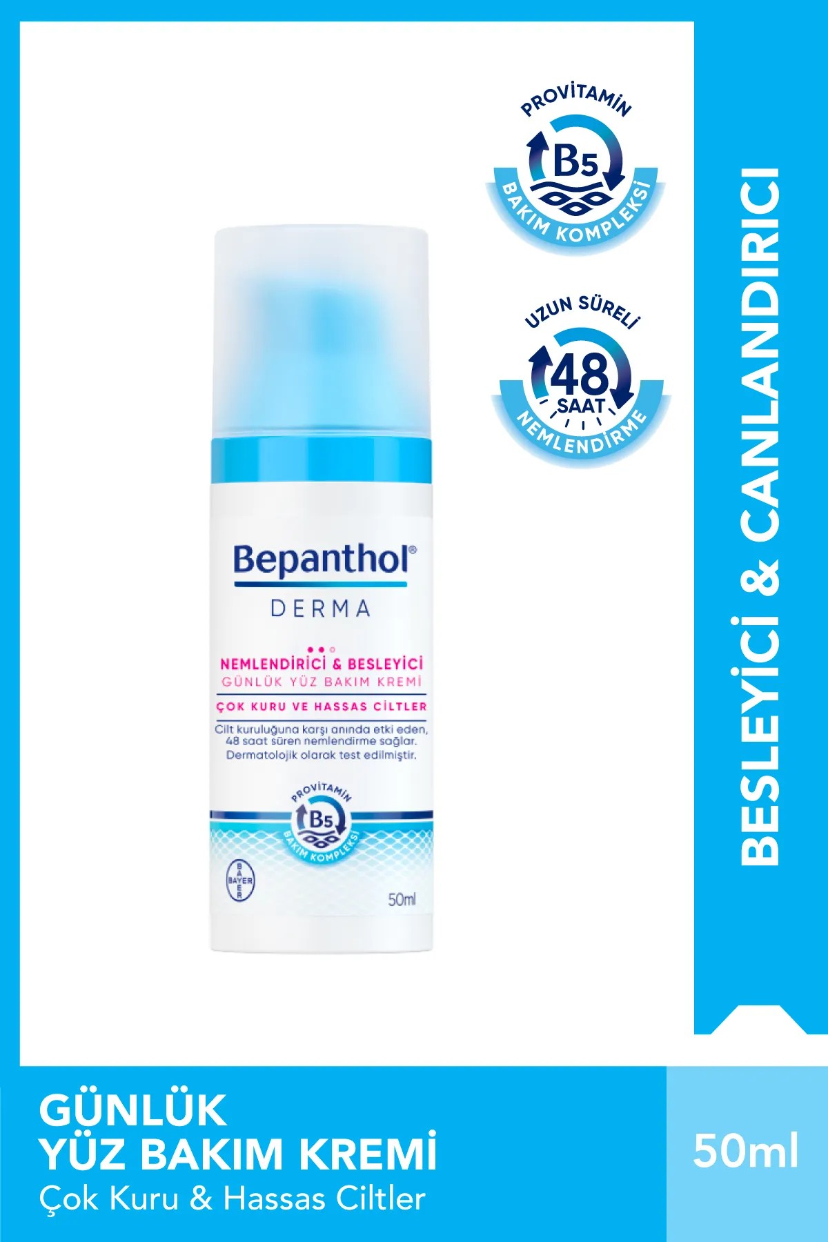 Bepanthol Derma Nemlendirici Besleyici Günlük Yüz Bakım Kremi 50 ml