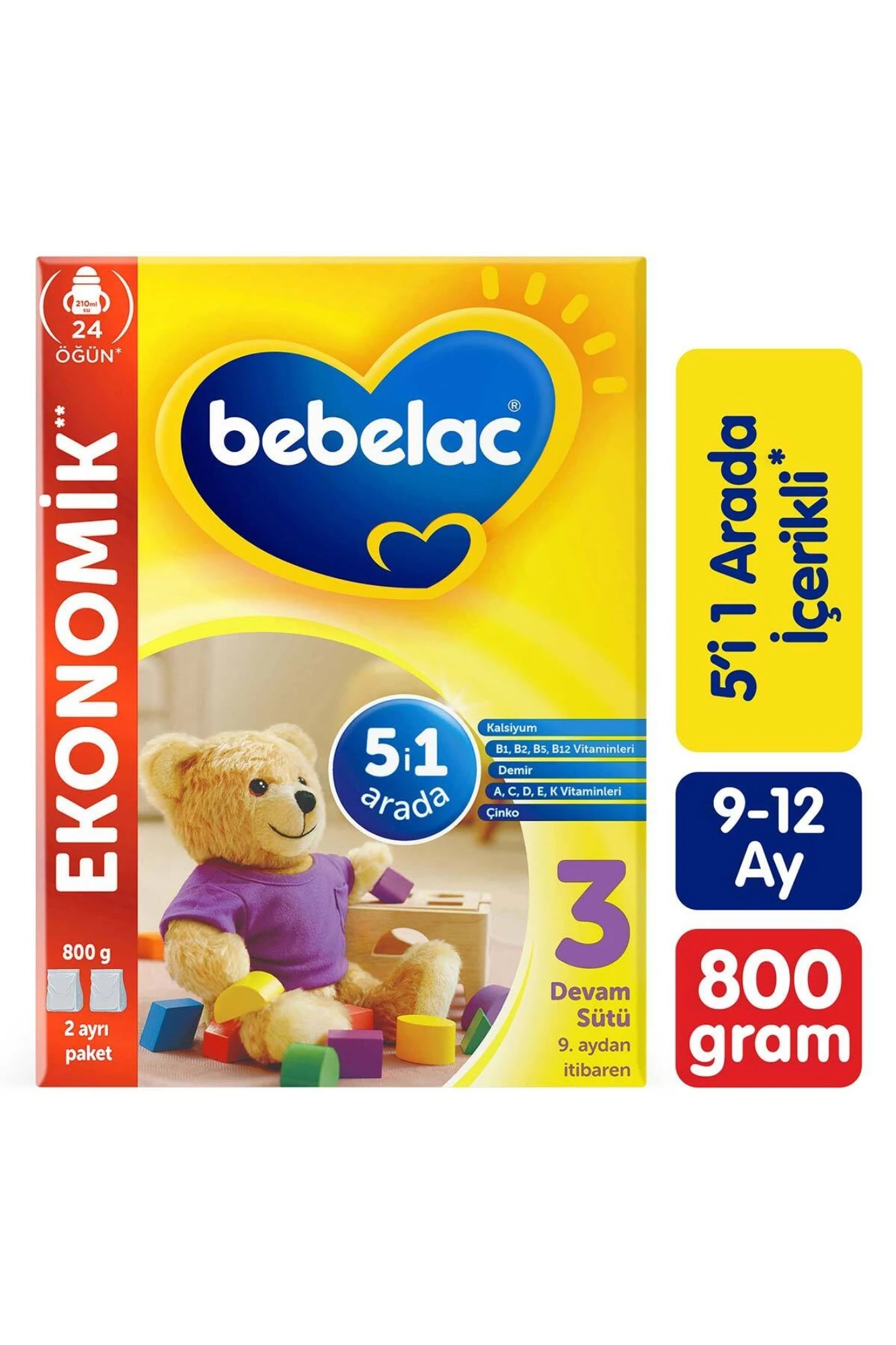 Bebelac 3 Devam Sütü 9 Ay+ 800 gr