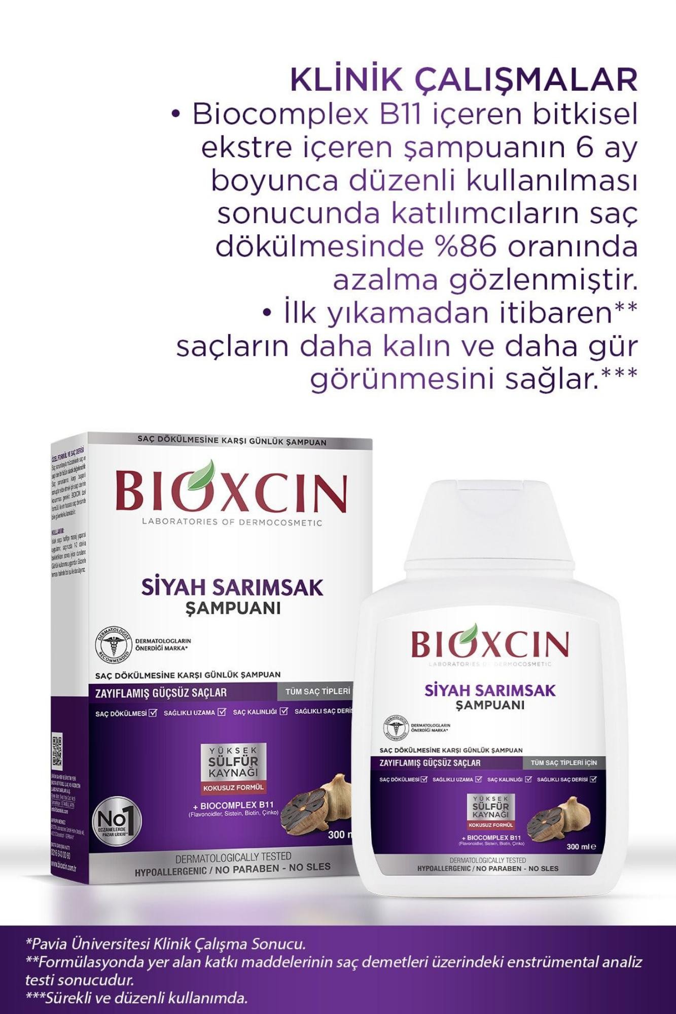 Bioxcin Siyah Sarımsaklı Şampuan 300 Ml - Dökülme Sarımsak Şampuanı