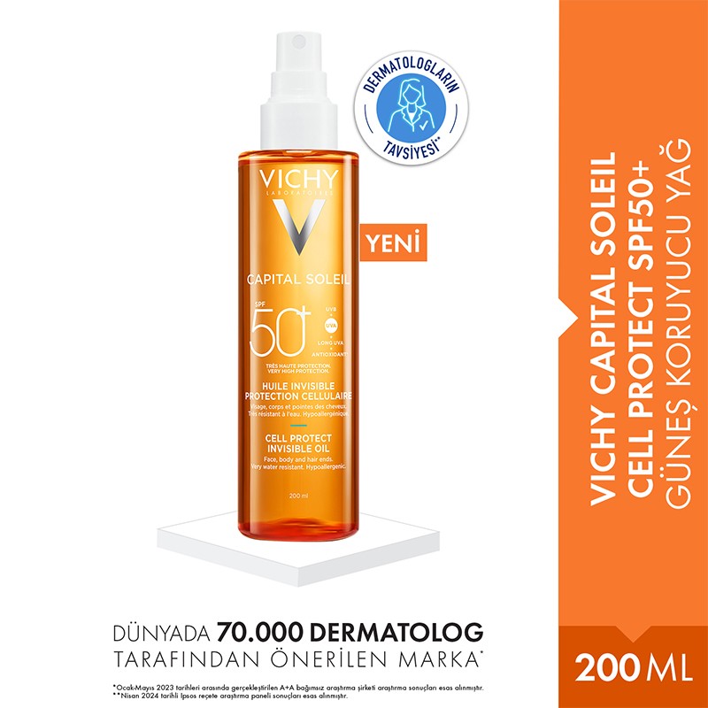 Vichy Capital Soleil Cell Protect Oil SPF50+ 200 ML