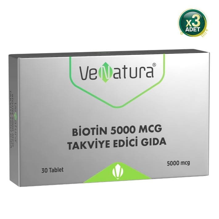 Venatura Biotin 5000 mcg 30 Tablet 3 Adet