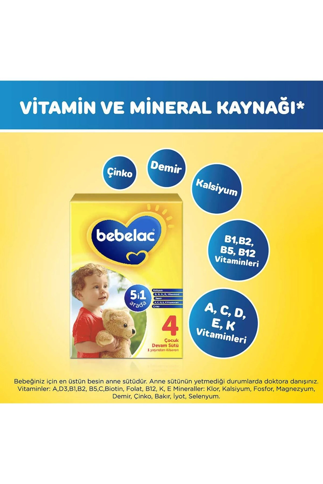 Bebelac 4 Çocuk Devam Sütü 1 Yaş+ 800 gr
