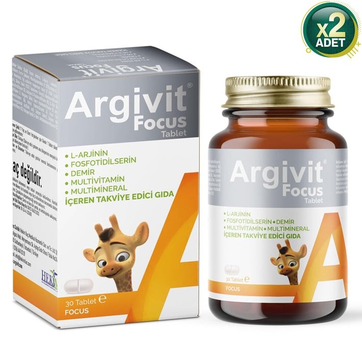Argivit Focus Fosfatidilserin, L-arjinin, Multivitamin Ve Multimineral Tablet 30 Adet 2 Adet