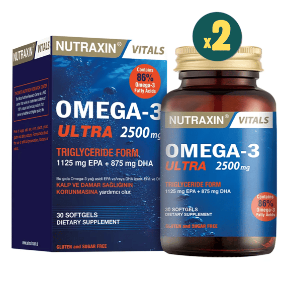 Nutraxin Omega-3 Ultra 2500 Mg 30 Yumuşak Kapsül 2 Adet