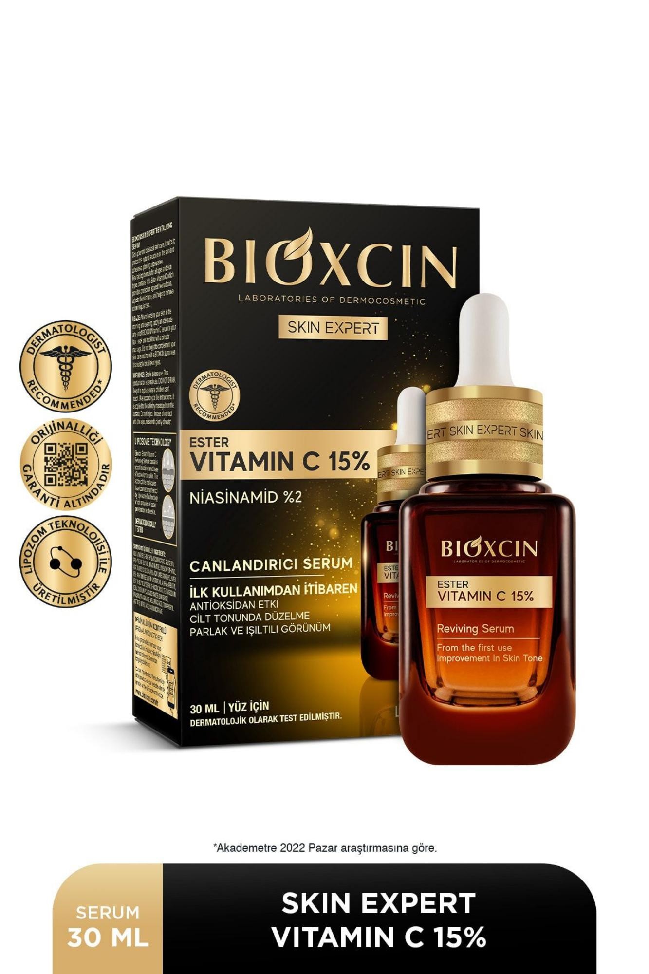 Bioxcin Ester C Vitamini Serum %15 & Niasinamid %2 - Aydınlatıcı Canlandırıcı Renk Tonu Eşitleyici Lipozomal