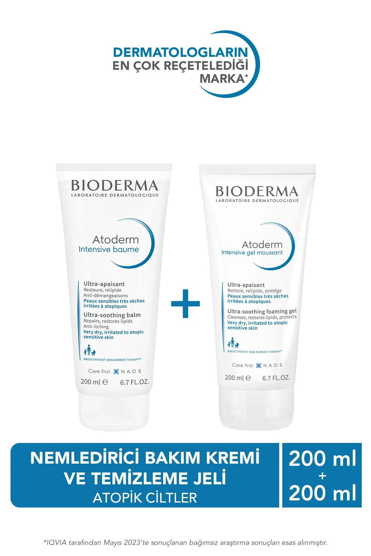 Bioderma Atoderm Intensive Balm 200 ml & Atoderm Intensive Foaming Gel 200 ml