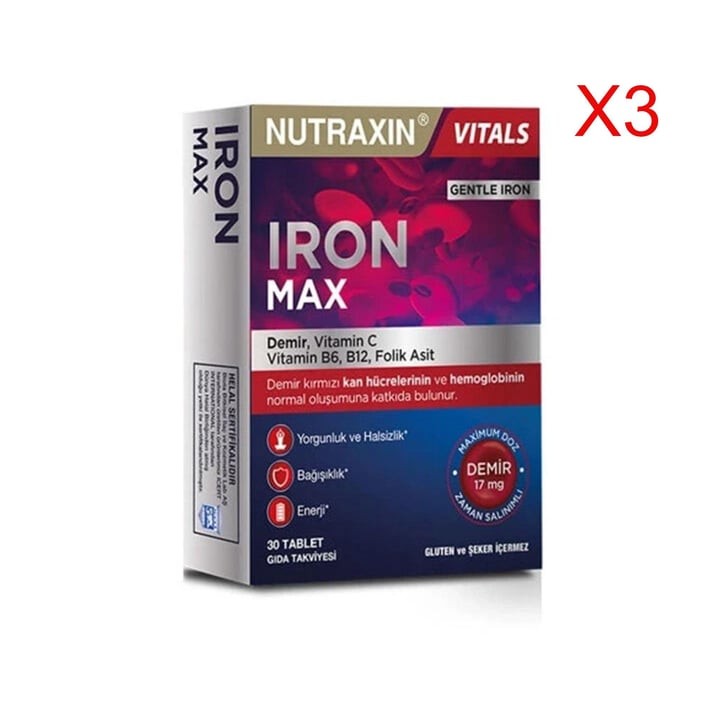 Nutraxin Iron Max - 30 Tablet 3 Adet
