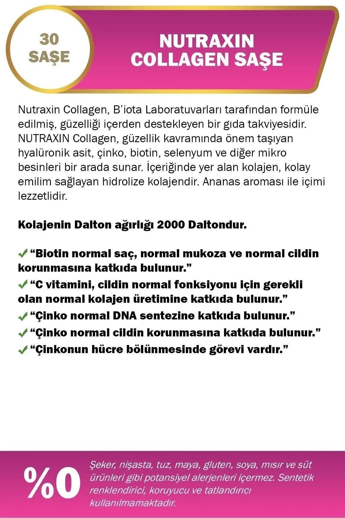 Nutraxin Collagen 30 Saşe 10000 Mg