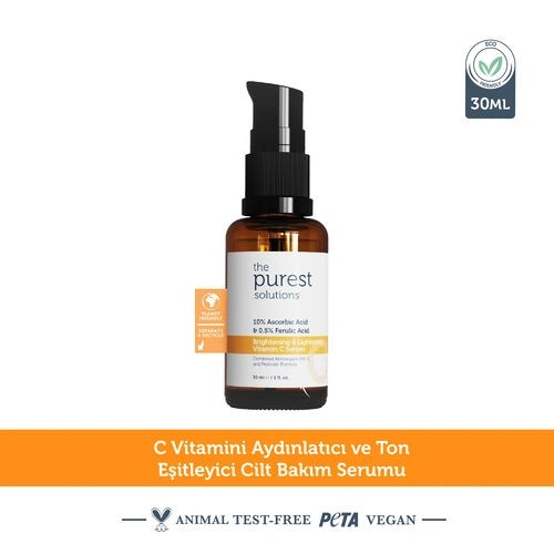 The Purest Solutions Aydınlatıcı Ve Cilt Tonu Eşitleyici C Vitamini Cilt Yüz Serumu 30 Ml