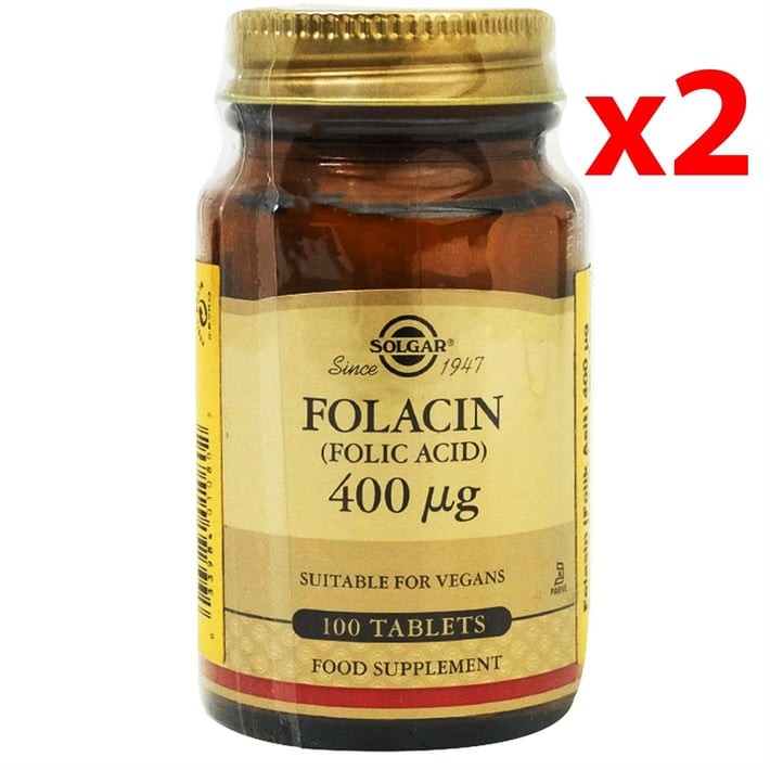 Solgar Folacin (Folik Asit) 400 mcg 100 Tablet 2 Adet