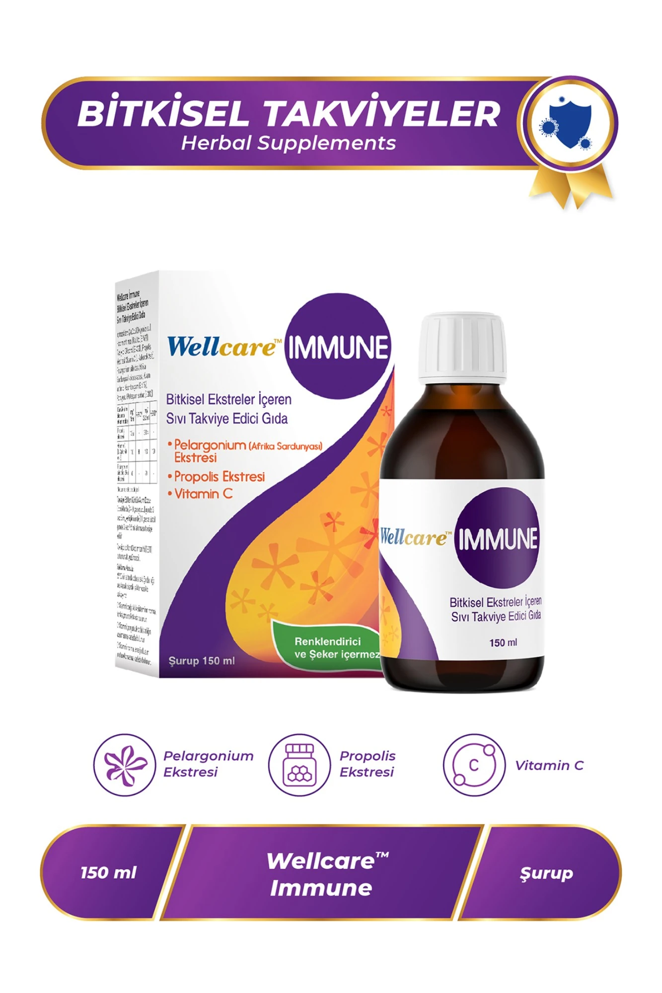 Wellcare Immune Şurup 150 ml