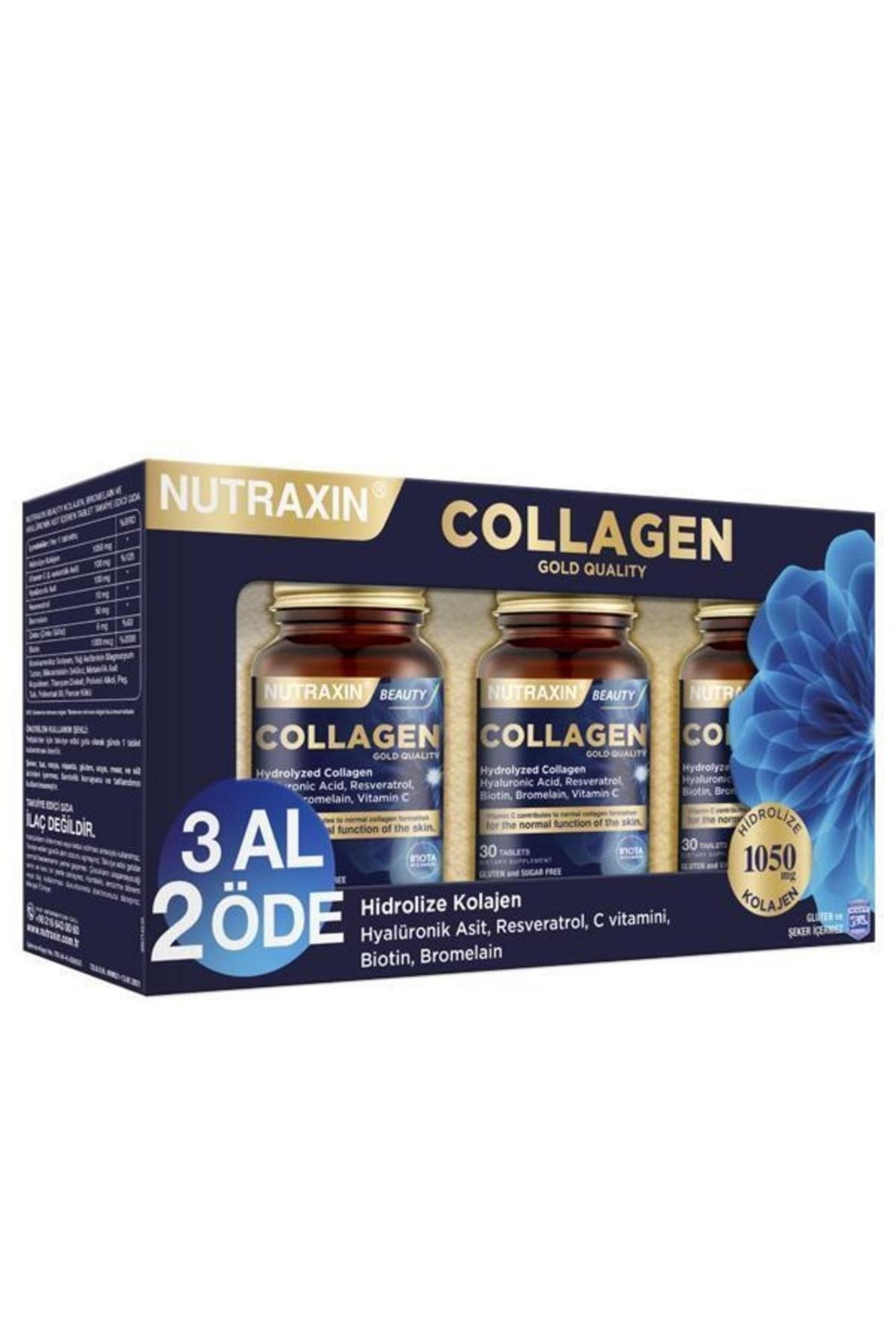 Nutraxin Beauty Gold Collagen 30 Tablet 3 Al 2 Öde