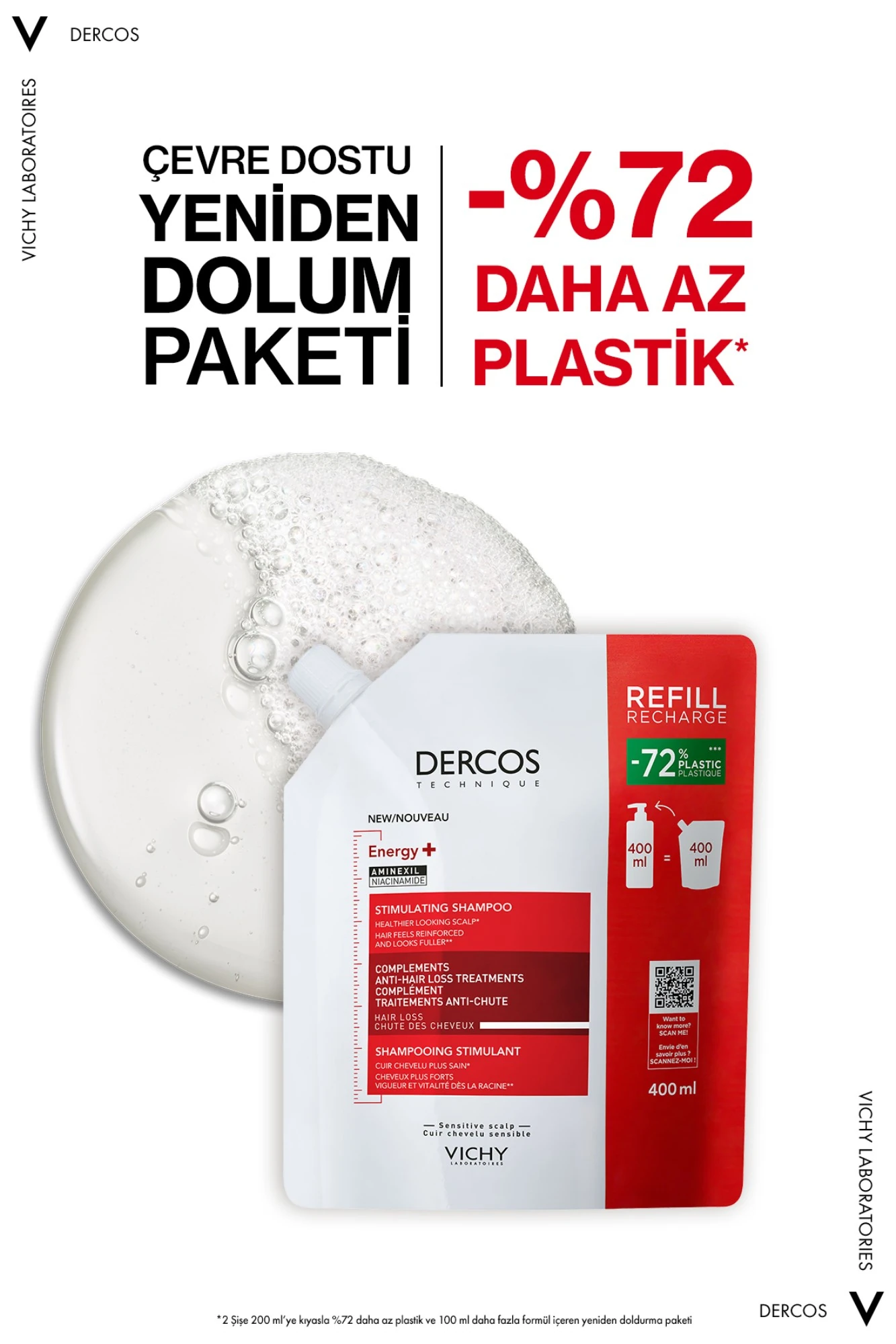 Vichy Dercos Energisant Saç Dökülmesine Karşı Şampuan Refill 400 ml