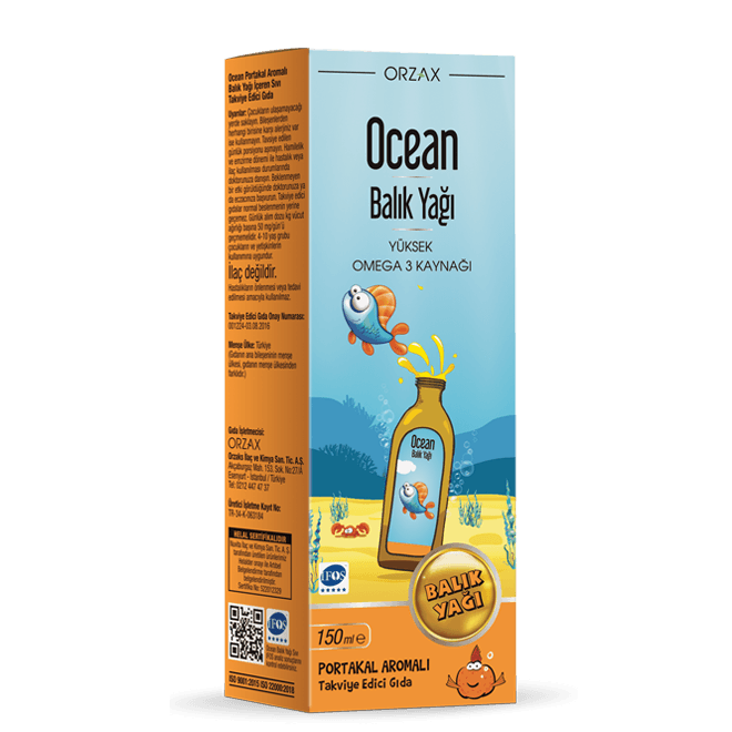 Ocean Portakallı Balık Yağı Şurubu 150 ml Imunol Şurup 150 ml 2 Li Set