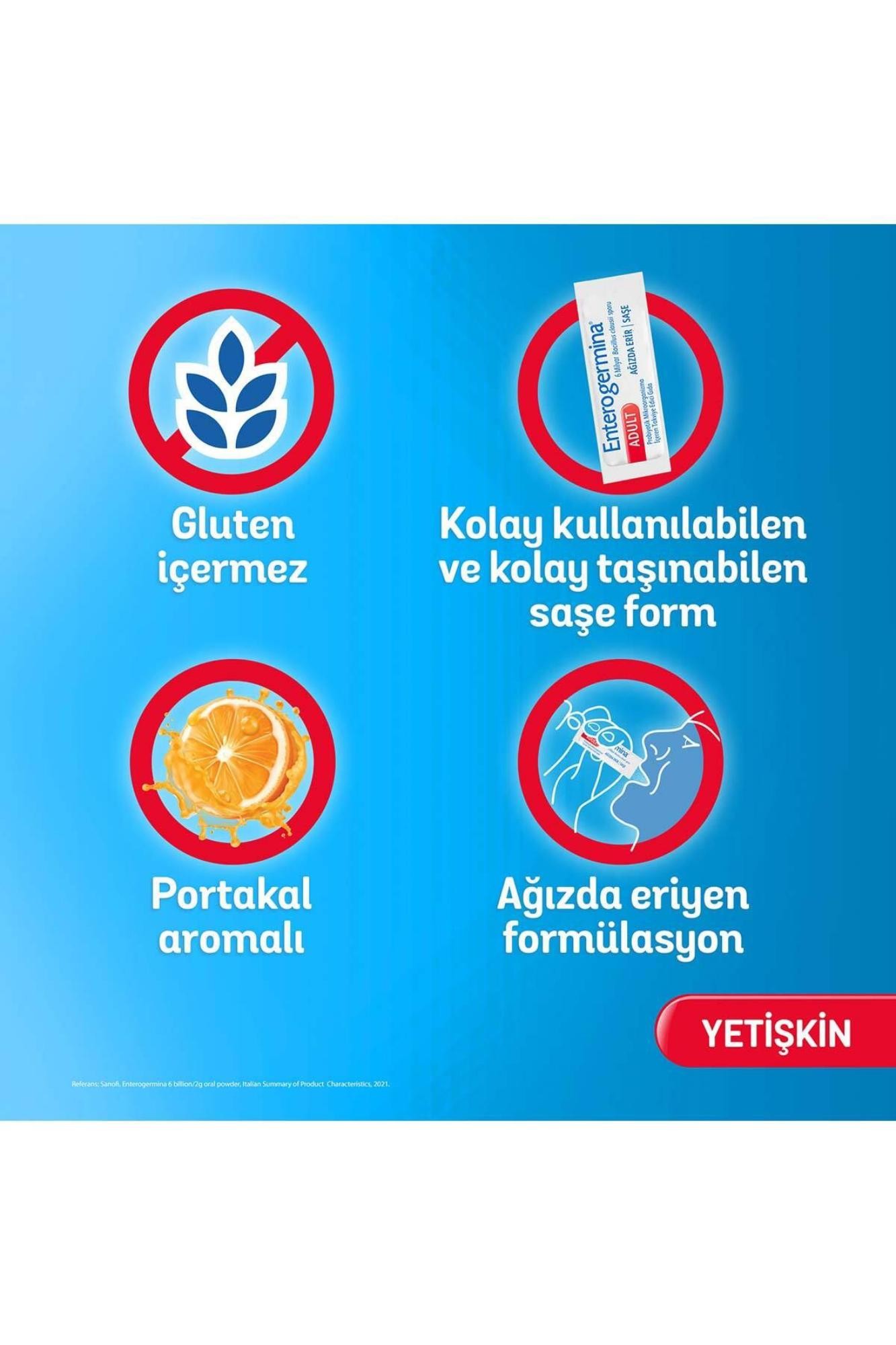 Enterogermina Yetişkin 9'lu Saşe 6 Milyar Bacillus Clausii Sporu İçeren Probiyotik