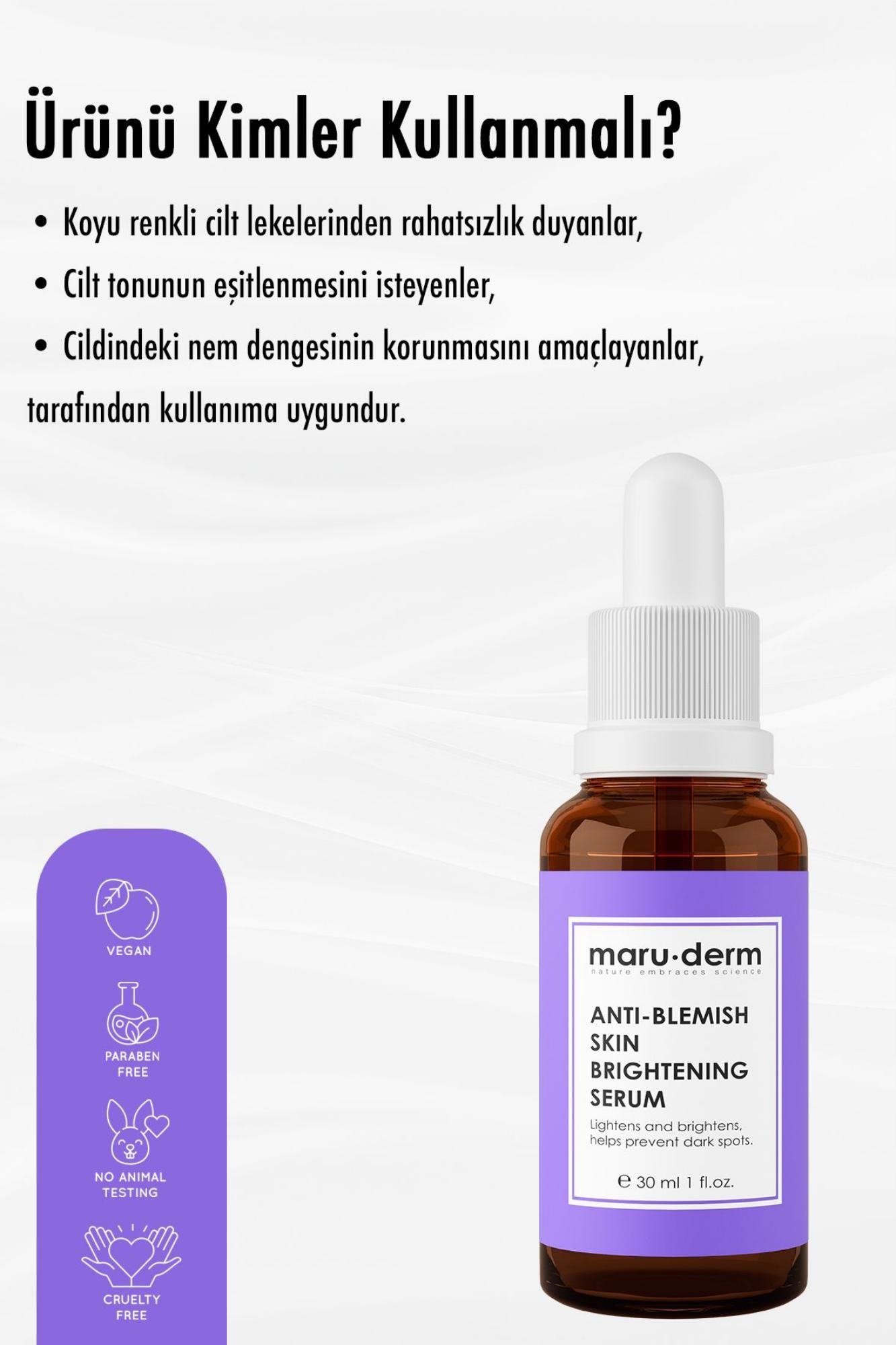 Maruderm Leke Karşıtı ve Beyazlatıcı Cilt Bakım Serumu 30 ml