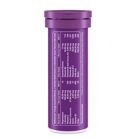 Vitabiotics Wellwoman Magnezyum, Demir, L-Karnitin İçeren Kadınlara Özel Enerji Desteği Vitamini 10 Efervesan Tablet