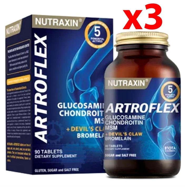 Nutraxin Artroflex - Glukozamin Gıda Takviyesi 90 Tablet 3 Adet