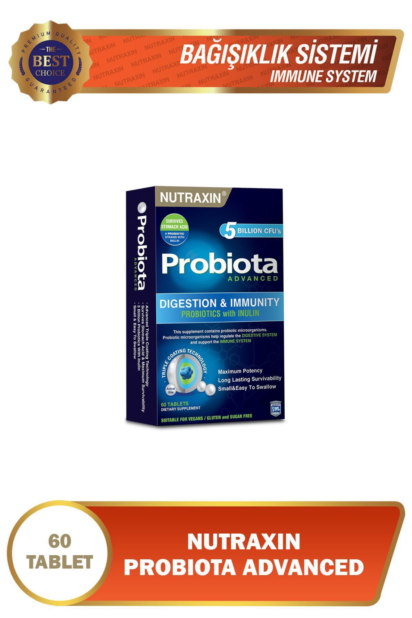 Nutraxin Probiota Advanced 60 Tablet - 5 Milyar Canlı Probiyotik