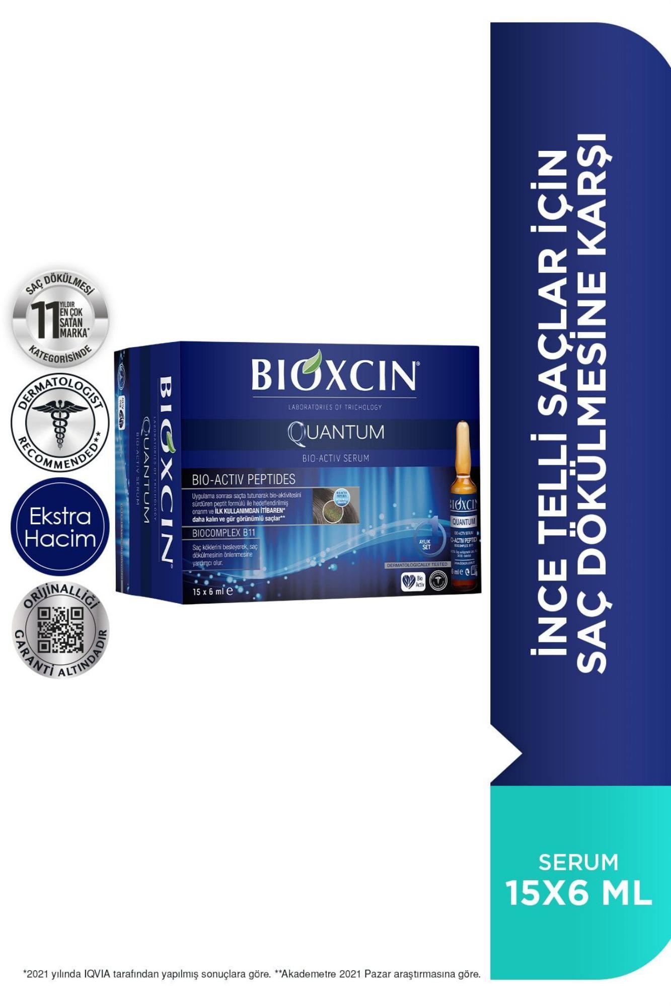 Bioxcin Quantum Ekstra Hacim & Bakım Serumu 15x6 Ml - Ince Telli Dökülen Saçlar Için