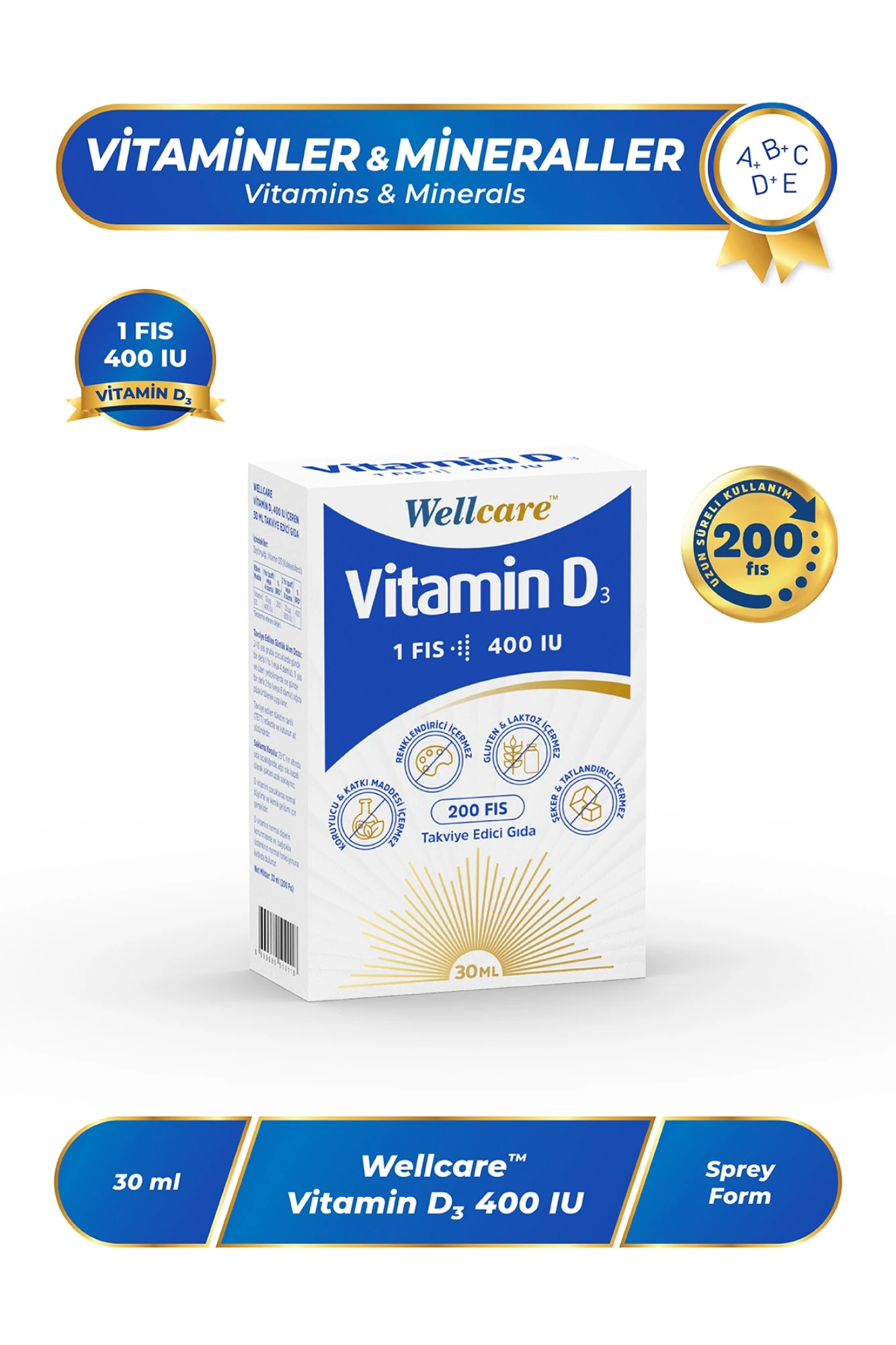 Wellcare Vitamin D3 400 IU 30 ml