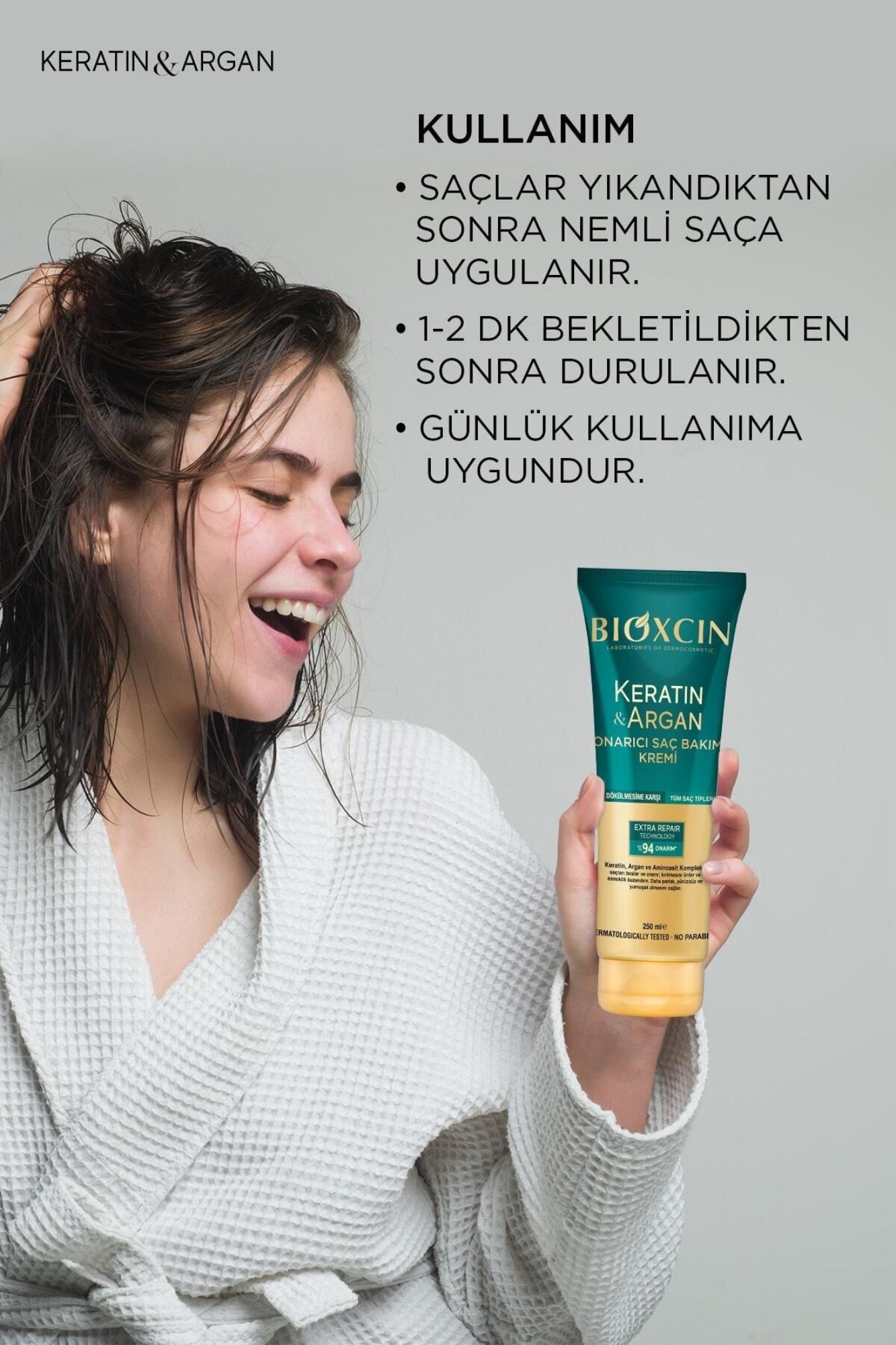 Bioxcin Keratin Argan Onarıcı Saç Bakım Kremi 250 Ml Yıpranmış Ve Hasar Görmüş Saçlar