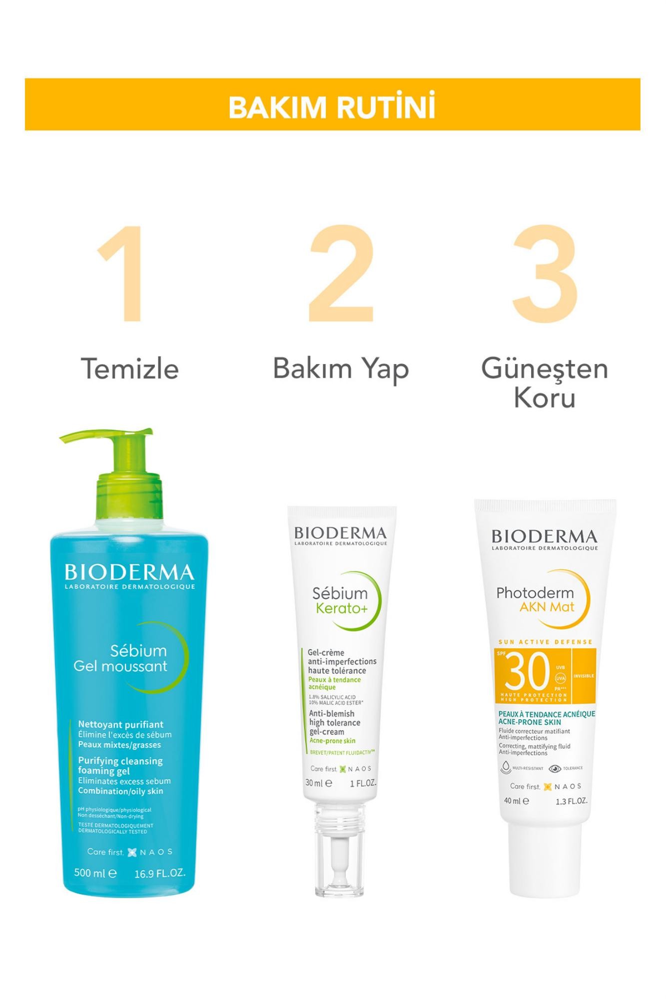 Bioderma Photoderm Akn Mat Karma Ve Yağlı Ciltler Için Matlaştırıcı Etkili Spf30 Güneş Koruyucu 40ml