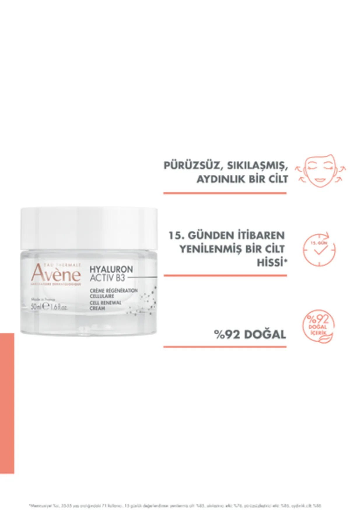 Avene Hyaluron Activ B3 Hücre Yenilemeye Yardımcı Krem 50 ml