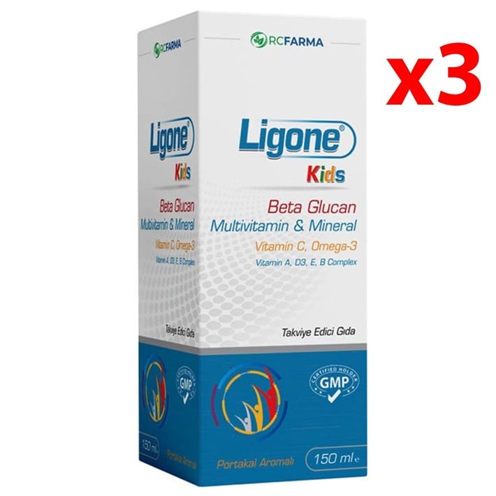 Lıgone Kids Beta Glucan Multivitamin Ve Mineral Şurup 150 ml 3 Adet