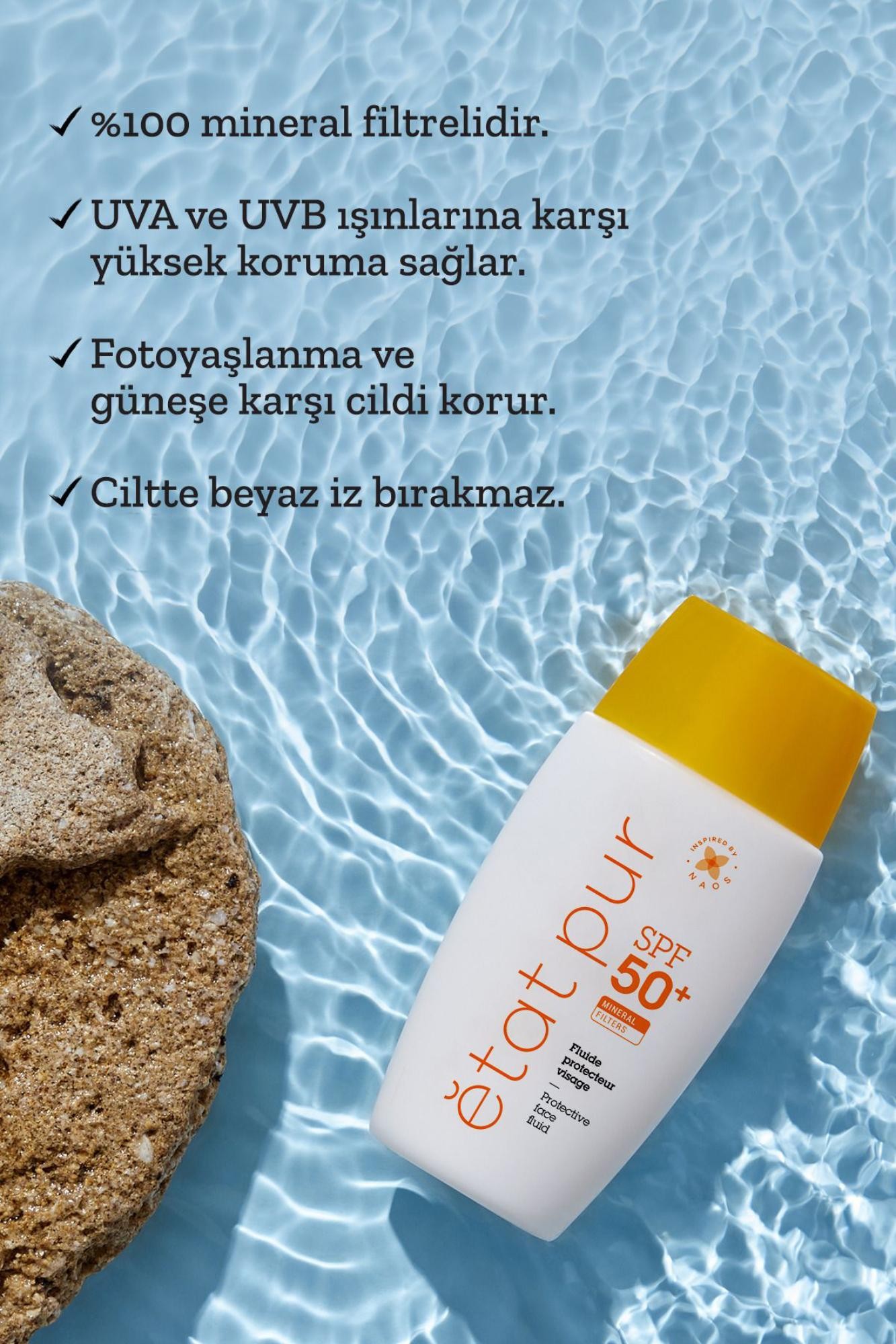 Etat Pur Protective Mineral Fluid Spf50 %100 Mineral Filtreli Yüksek Koruma Yüz Güneş Kremi 40ml