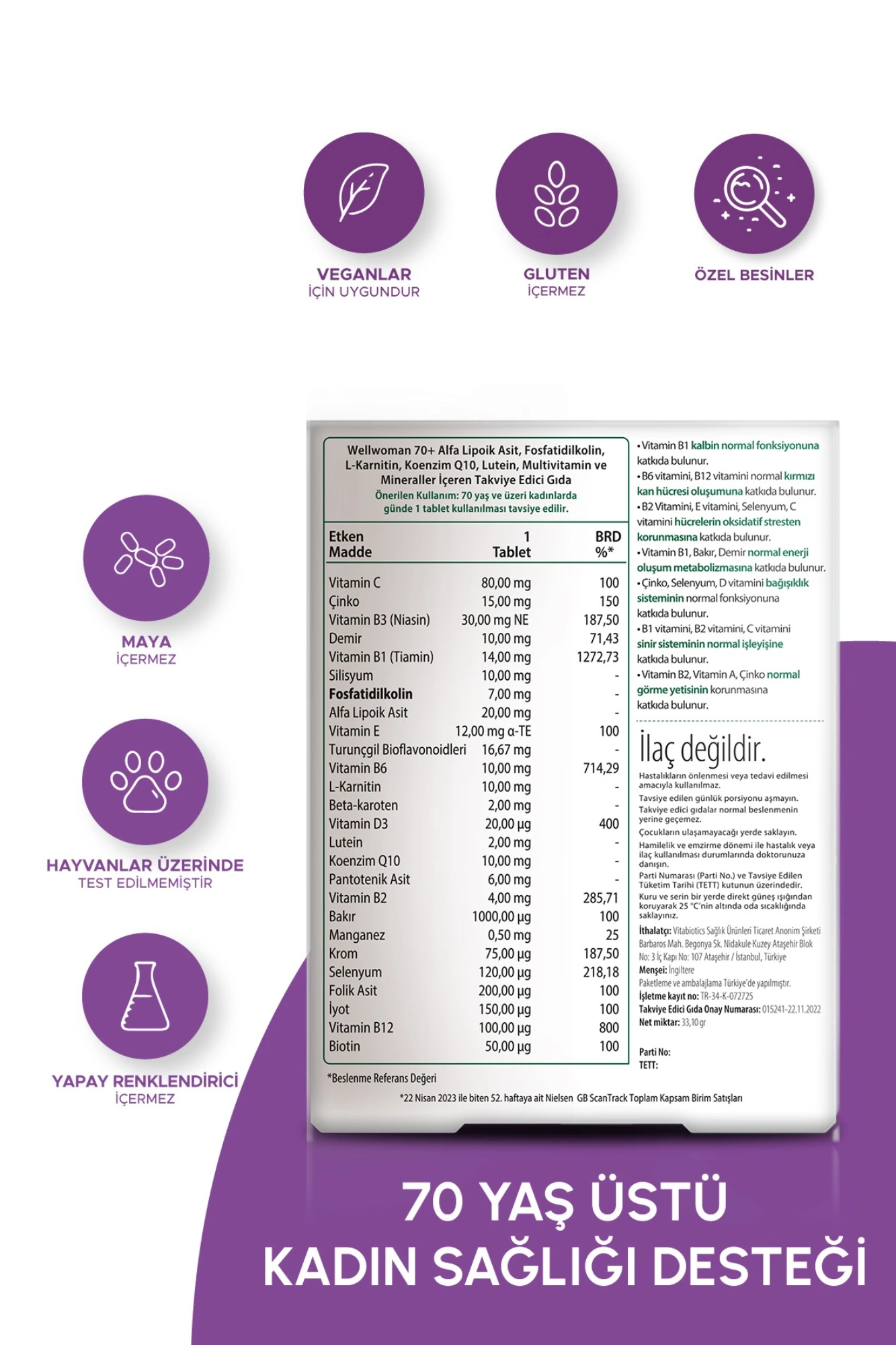 Wellwoman 70 Yaş Üstü 30 Tablet