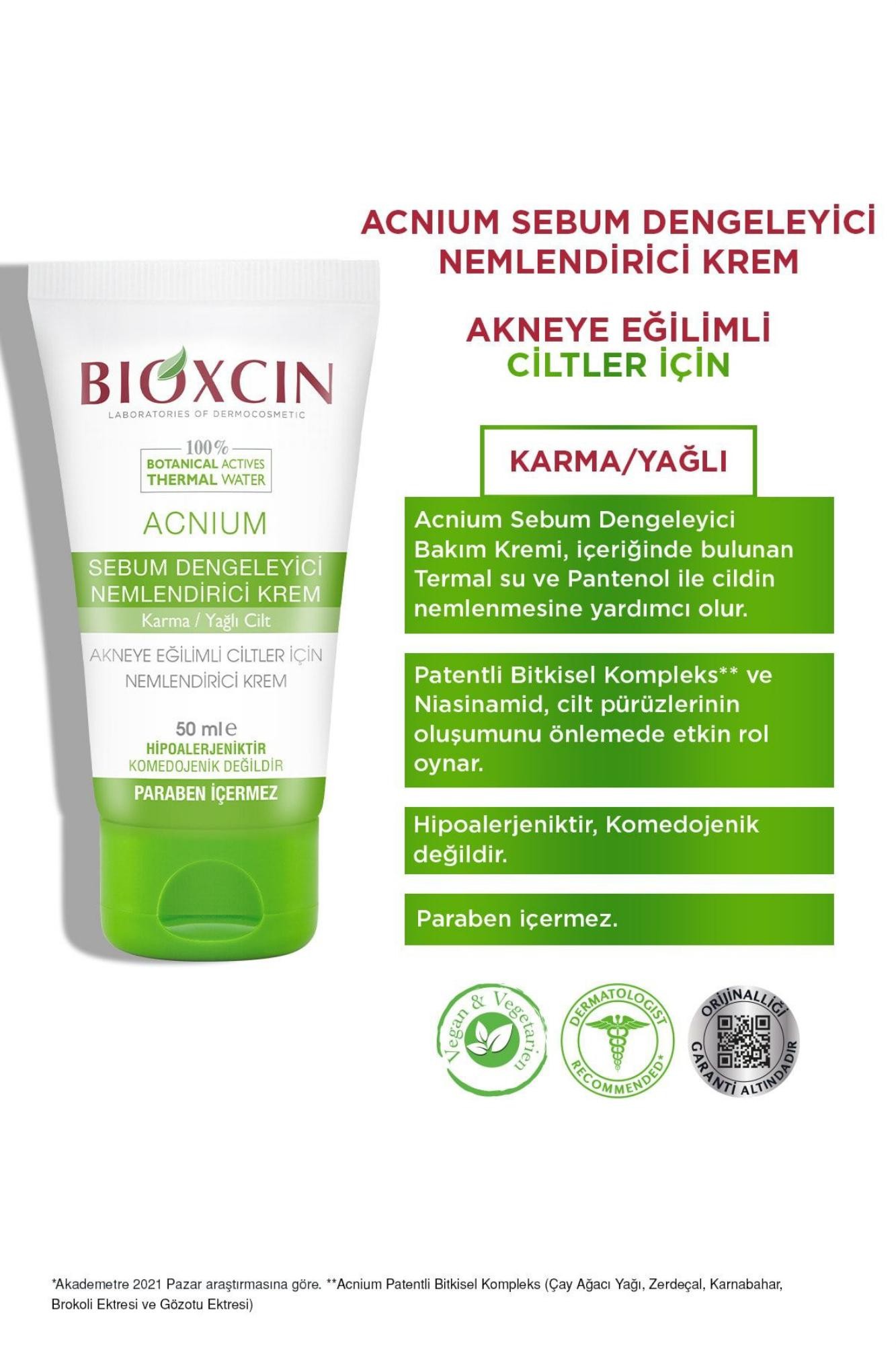 Bioxcin Acnium Dengeleyici Nemlendirci Krem 50 ml