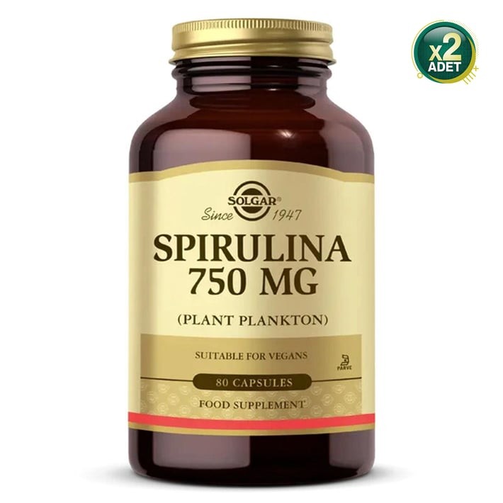Solgar Spirulina 750 mg 80 Kapsül 2 Adet