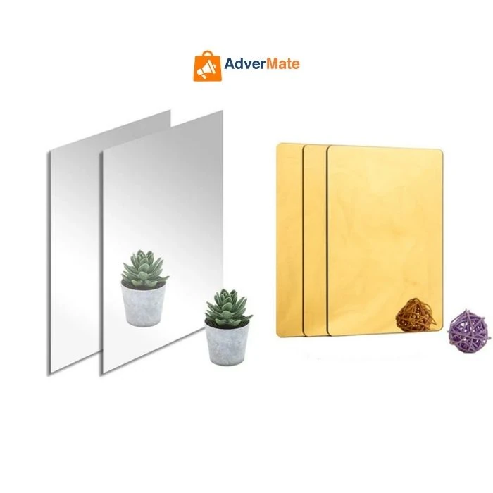 Miroir en plexiglas et feuille acrylique