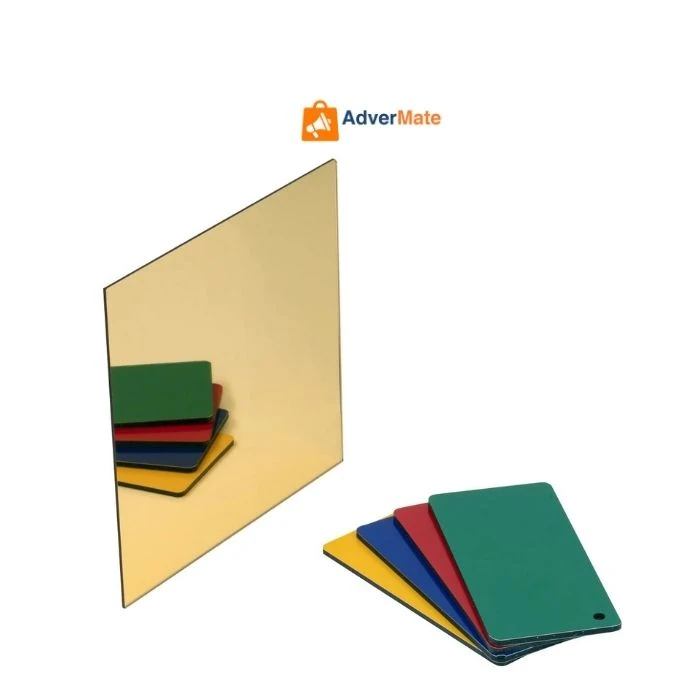 Miroir en plexiglas et feuille acrylique