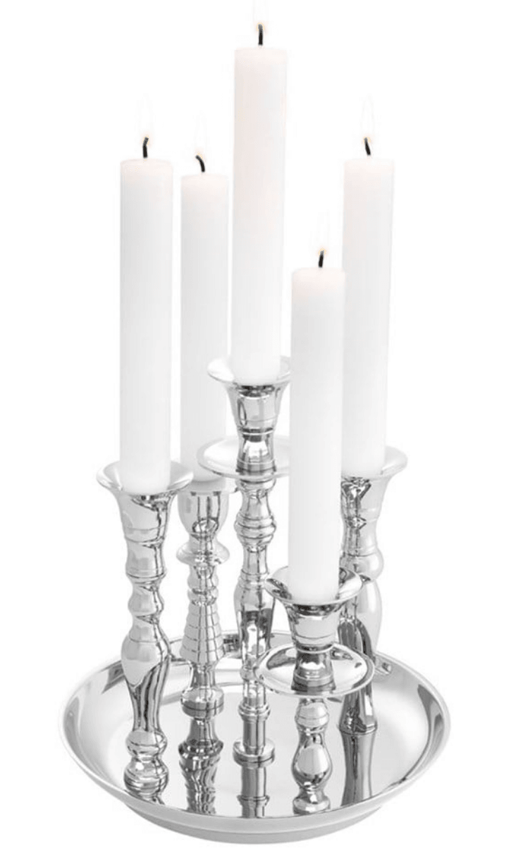 CANDLE HOLDER ROSELLA NICKEL FINISH