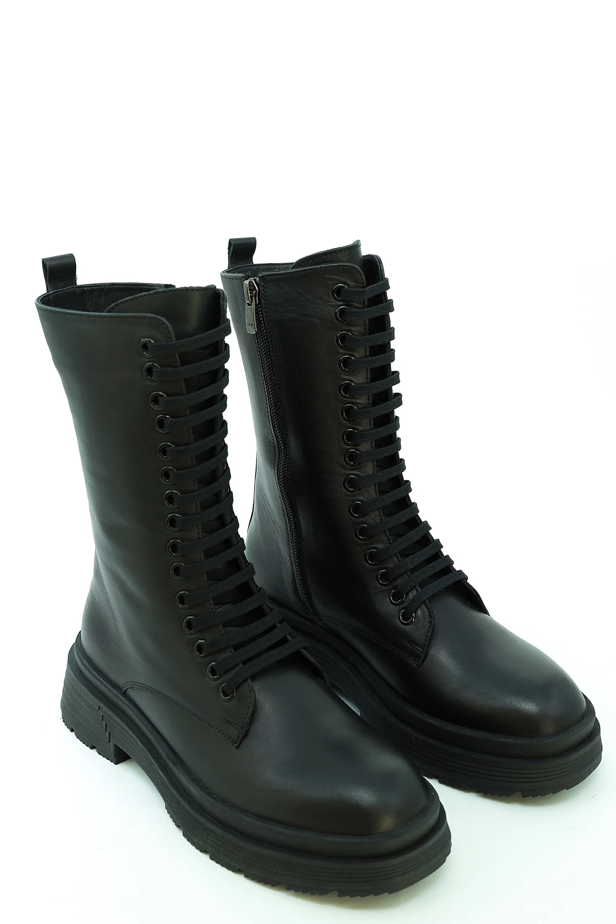 Cooliza Hakiki Deri Bağcıklı Termo Taban Rahat Kadın Bot Ayakkabı