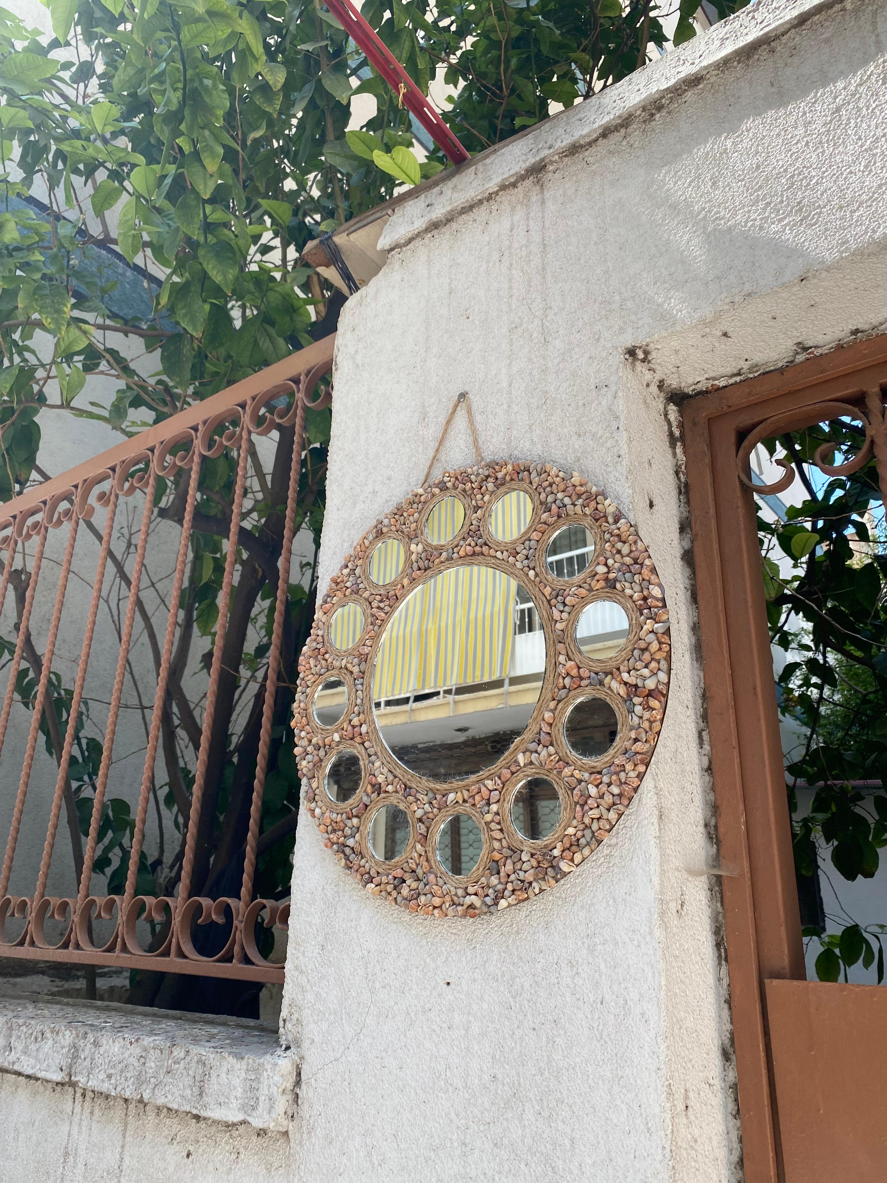 Nassa Deniz Kabuklu Büyük Ayna Dekorasyon
