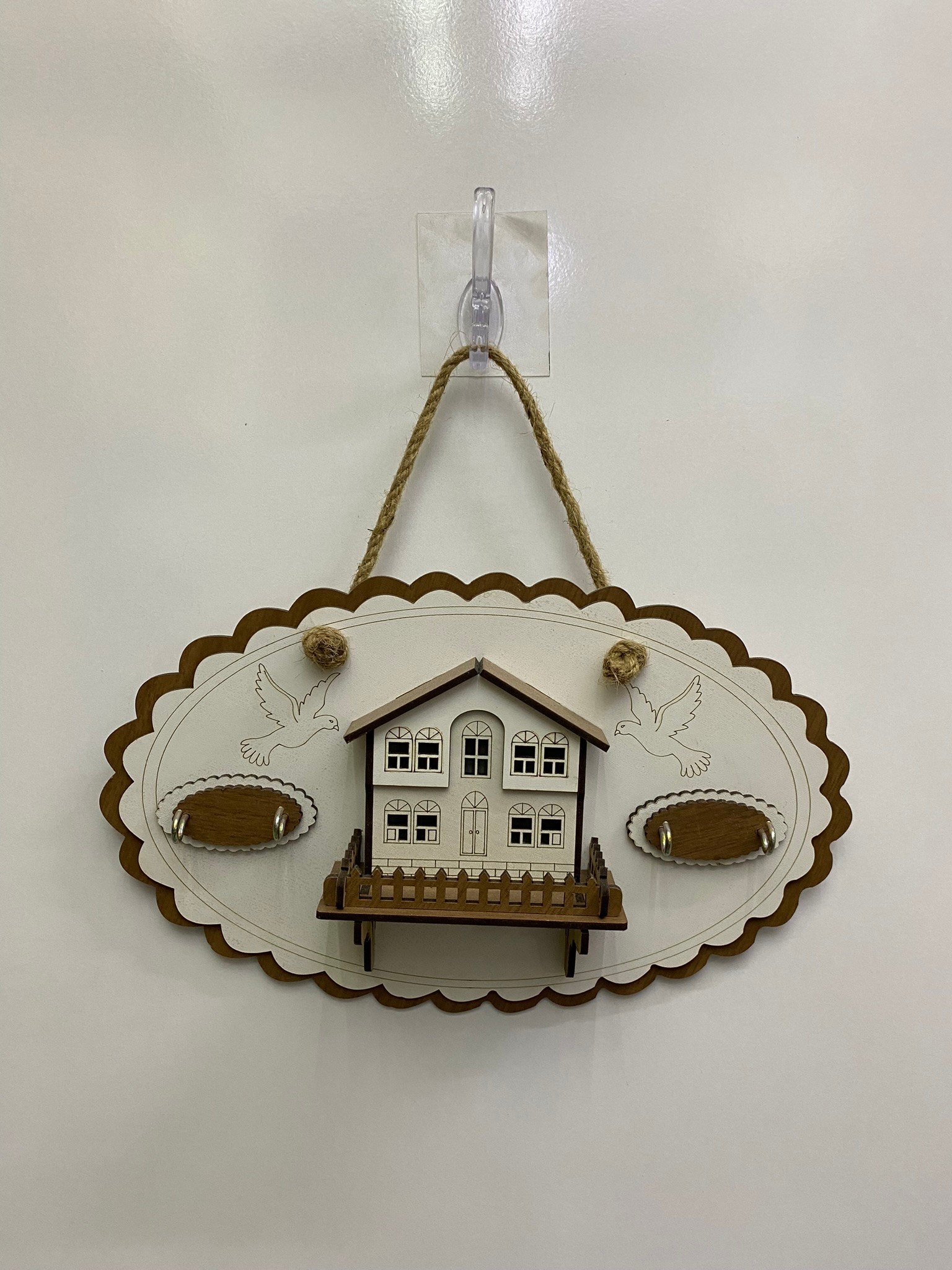 Ev Ahşap Anahtarlık Askısı Ev Bahçe Balkon Dekorasyon Süsü