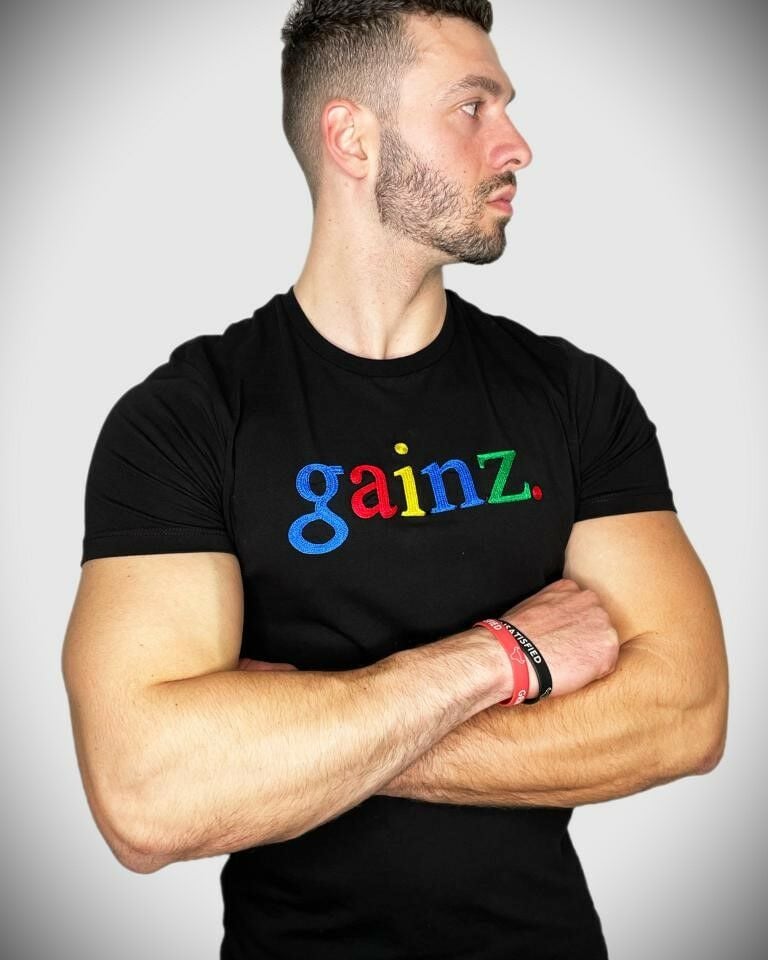 gainz'' Short sleeve T_shirt Black