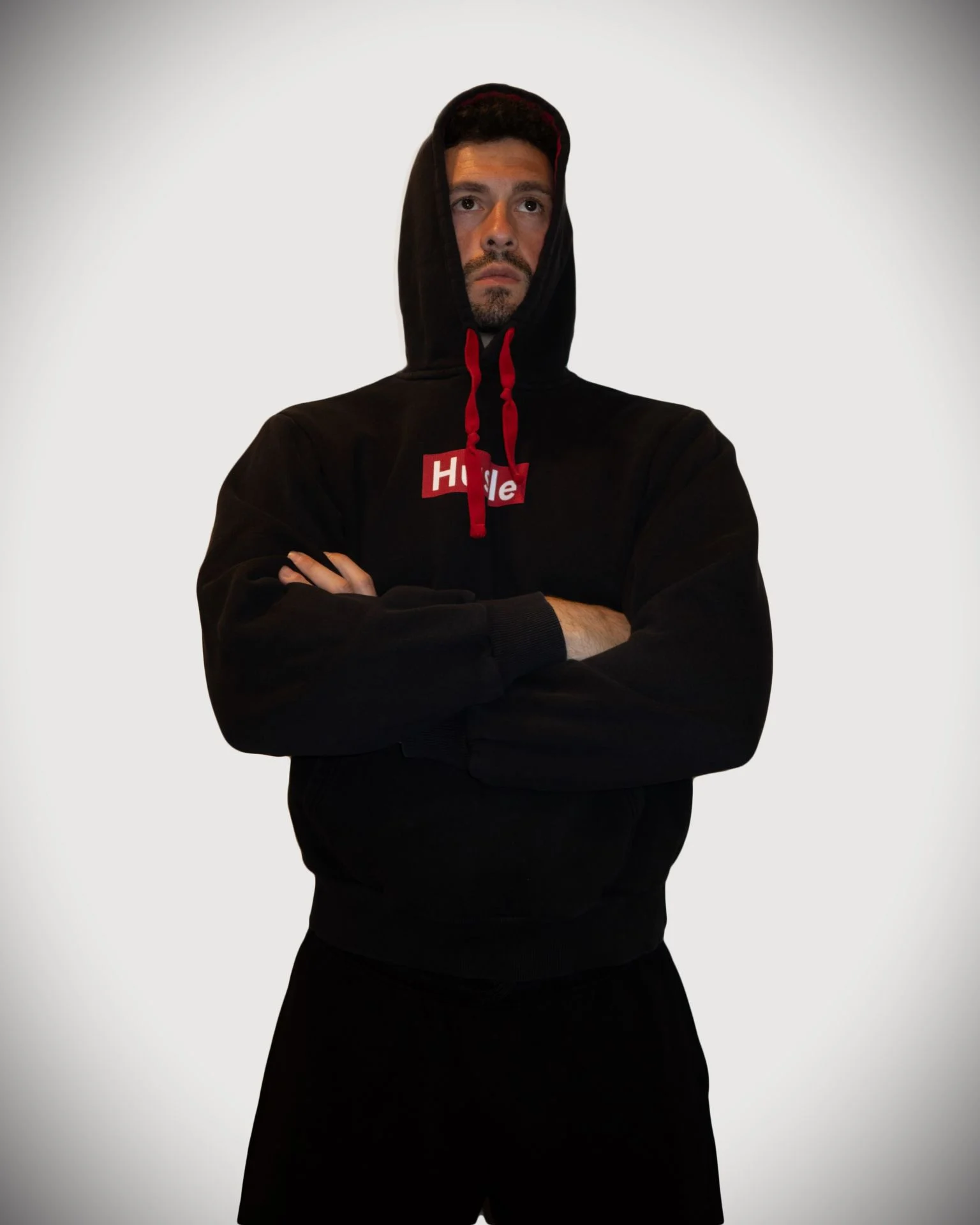 Unsgear Hustle Logolu Hoodie (Siyah)