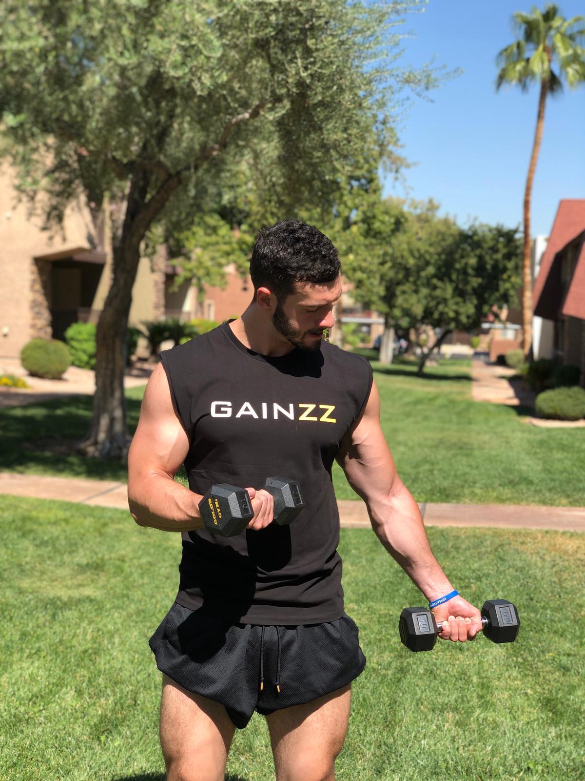 GAINZZ'' Sleeveless T_Shirt Black
