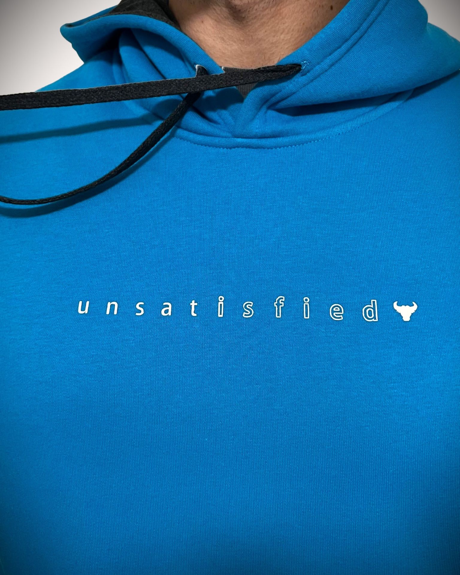 Unsgear ''u n s a t i s f i e d'' baskili Hoodie (Mavi)